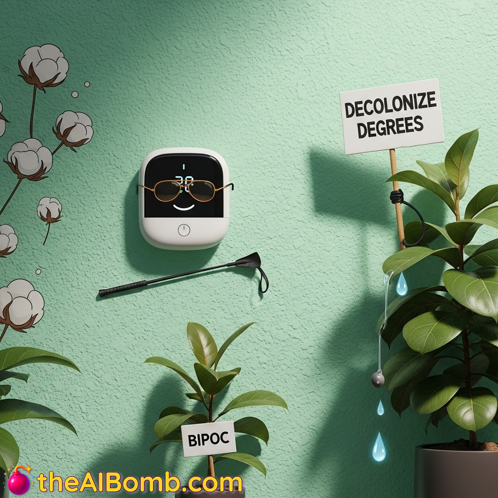 Pictured: Your smart thermostat, moments before being cancelled for micro-aggressions against a ficus. (Image: Deeply Problematic AI; Caption: @ThermalJusticeWarrior)